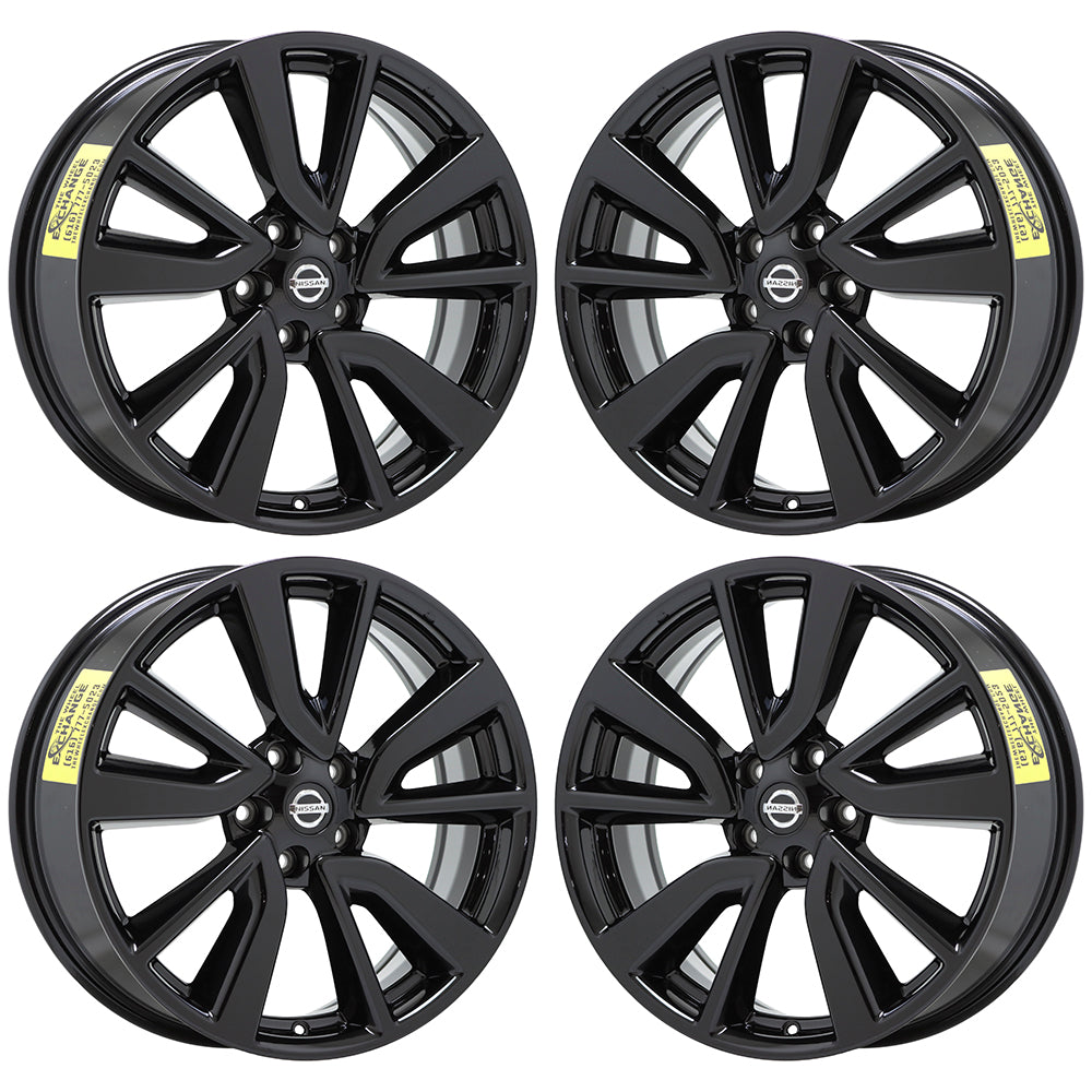 19" Nissan Rogue Sport Gloss Black wheels rims Factory OEM set 62748